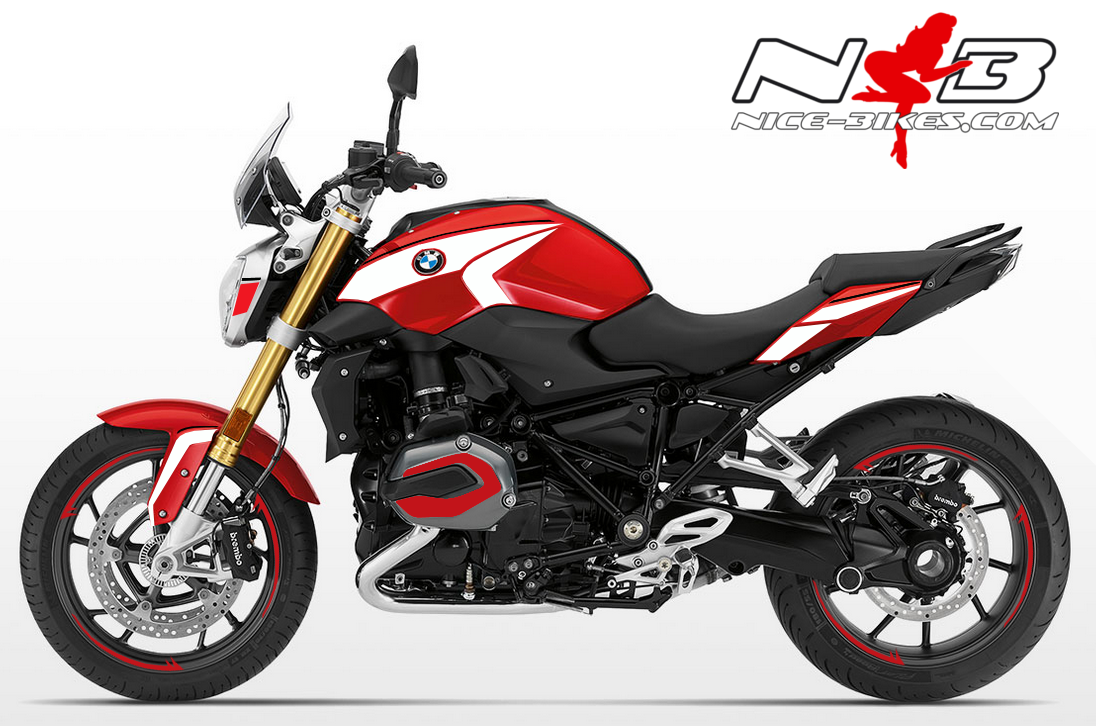 BMW R1200R Edition weiß auf roter Maschine 2018