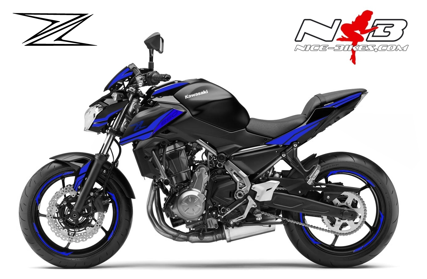 Z650 schwarz / Foliendekor blau