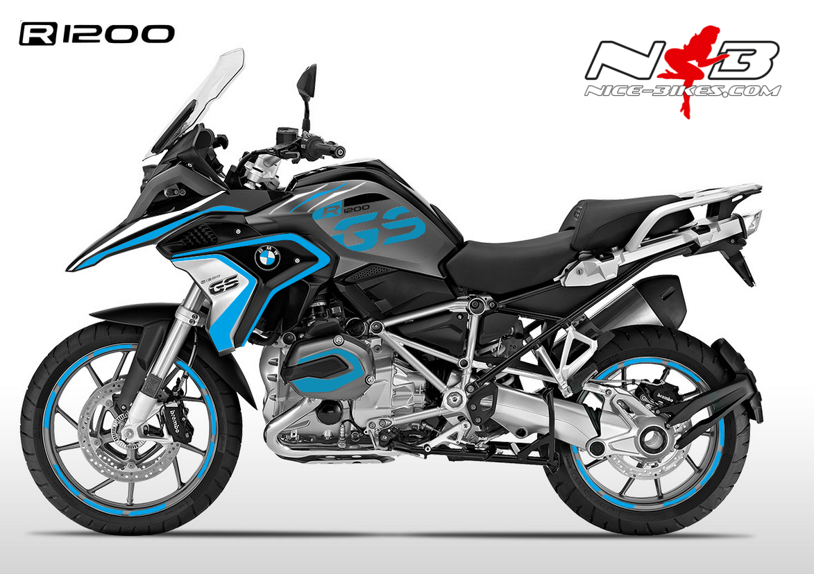 BMW GS Edition hellblau auf schwarzer Maschine 2018