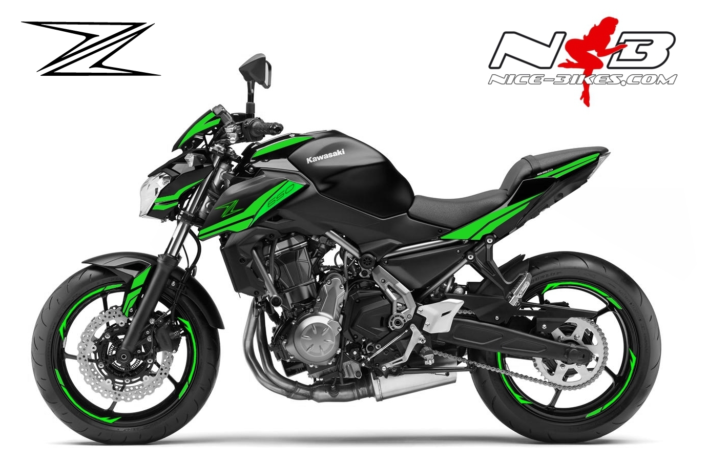 Z650 schwarz / Foliendekor limegreen