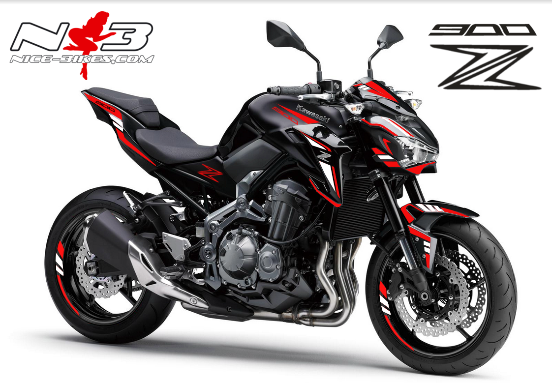 Z900 schwarz / Foliendekor rot-weiß 2018