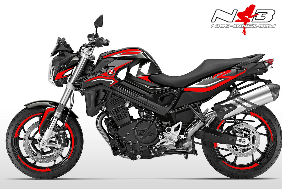 F800R Dekorsatz rot auf schwarzer Maschine 2019/20