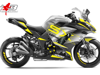 Z1000SX Dekor gelb auf silbernen Maschine