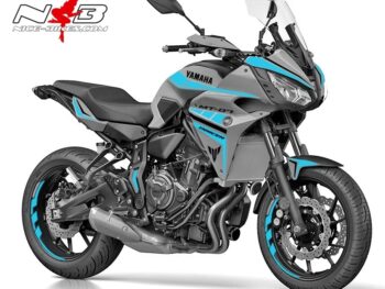 MT07 Tracer GT graue Mascine Dekor hellblau