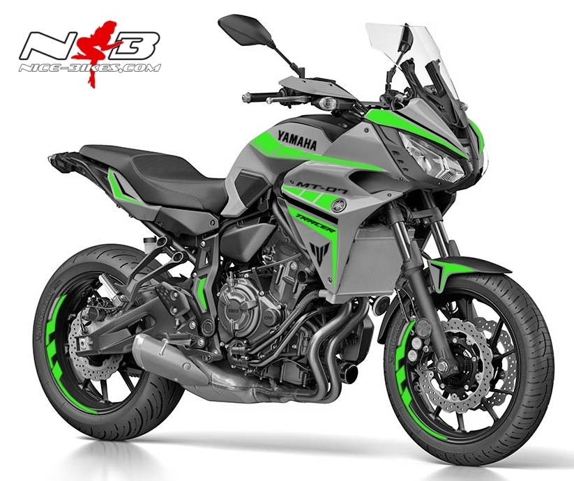MT07 Tracer GT graue Mascine Dekor limegreen