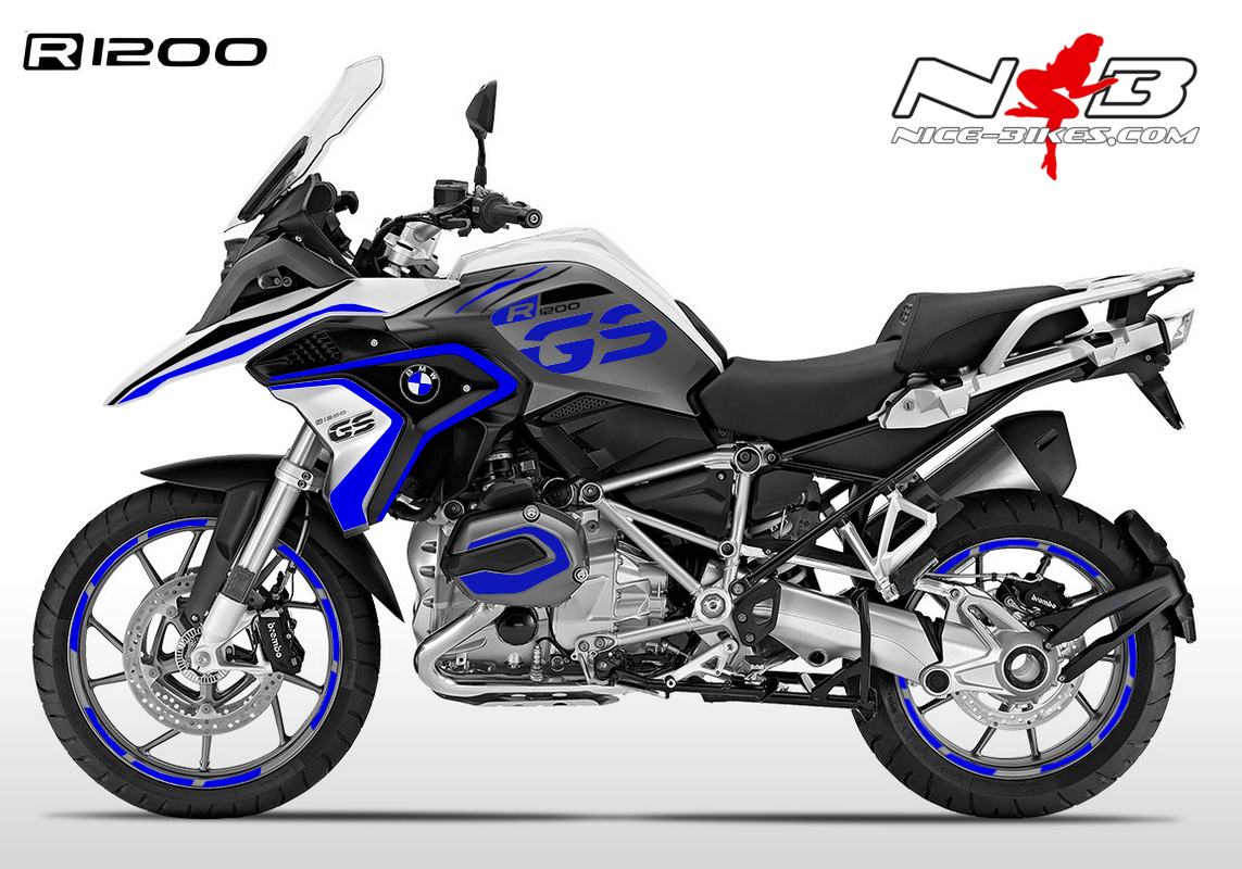 BMW GS Edition blau auf weißer Maschine 2018