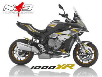 BMW S1000XR EDITION gelb auf weißer Maschine 2017-18