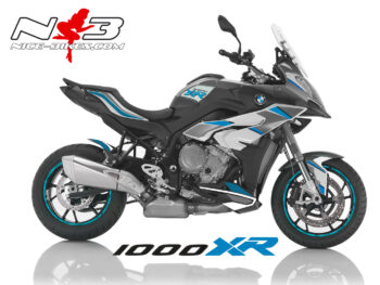 BMW S1000XR EDITION hellblau auf weißer Maschine 2017-18