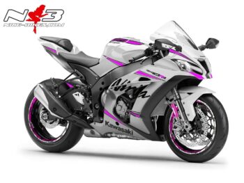 ZX-10R Ninja . Pink auf weißer Maschine 2017